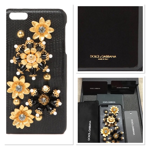Dolce & Gabbana Accessories - ☃️ NIB Dolce & Gabbana Black Embellished Phone Case